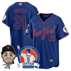 Men's New York Mets David Wright Mets Legend Jersey V2 - All Stitched Mike Piazza -#31