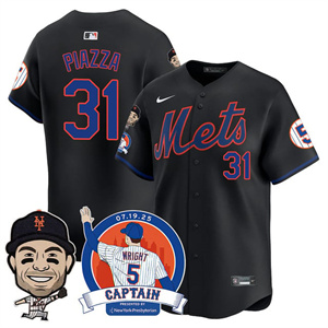 Men's New York Mets David Wright Mets Legend Jersey V2 - All Stitched Mike Piazza - 31