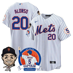 Men's New York Mets David Wright Mets Legend Jersey V2 - All Stitched Pete Alonso - # 20