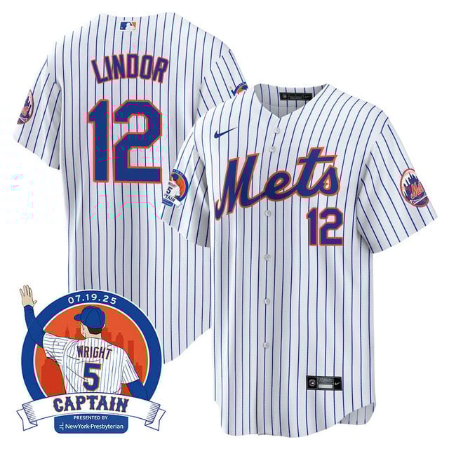 Men's New York Mets David Wright Mets Legend Jersey WHITE#12 FRANCISCO LINDOR