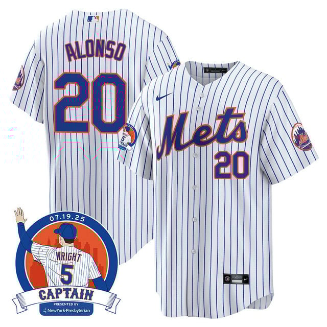 Men's New York Mets David Wright Mets Legend Jersey WHITE#20 PETE ALONSO
