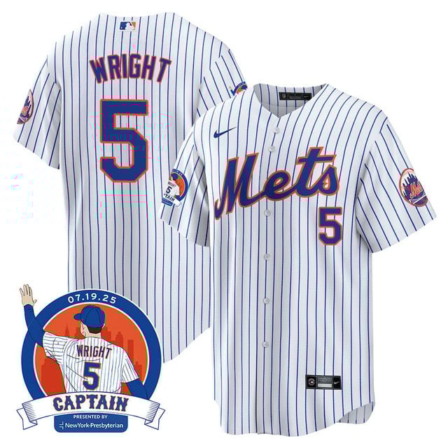 Men's New York Mets David Wright Mets Legend Jersey WHITE#5 DAVID WRIGHT