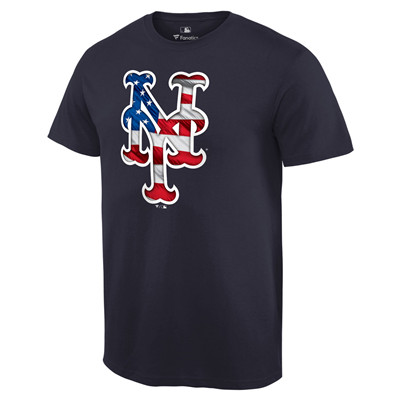 Men's New York Mets Navy Banner Wave T-Shirt