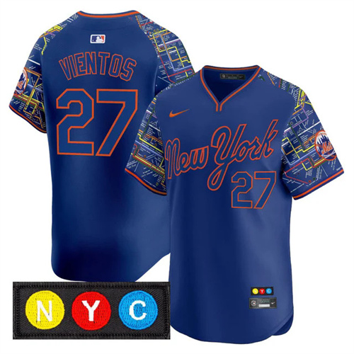 Men's New York Mets Subway Style Vapor Premier Limited Jersey #27 MARK VIENTOS.webp