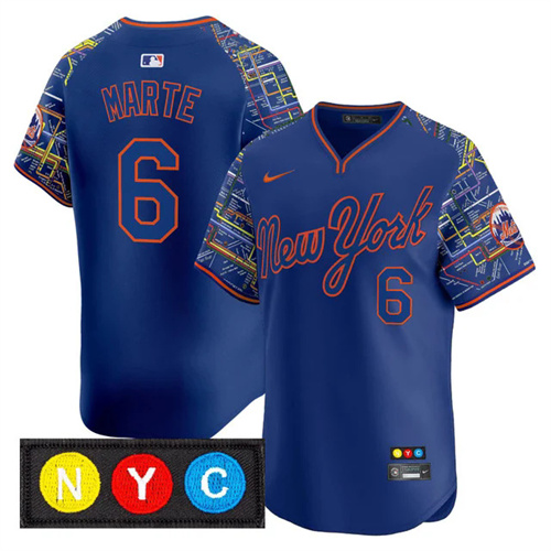 Men's New York Mets Subway Style Vapor Premier Limited Jersey #6 STARLING MARTE.webp