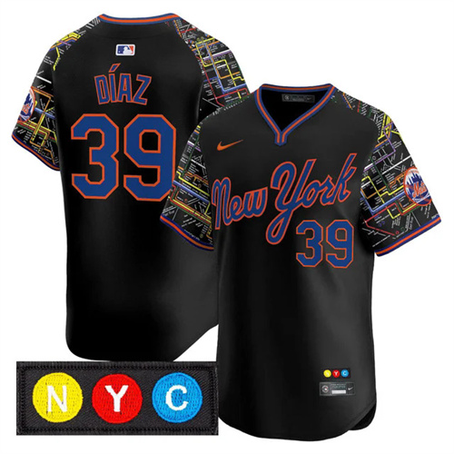 Men's New York Mets Subway Style Vapor Premier Limited Jersey BLACK #39 EDWIN DIAZ.webp