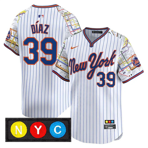 Men's New York Mets Subway Style Vapor Premier Limited Jersey PINSTRIPE #39 EDWIN DIAZ.webp