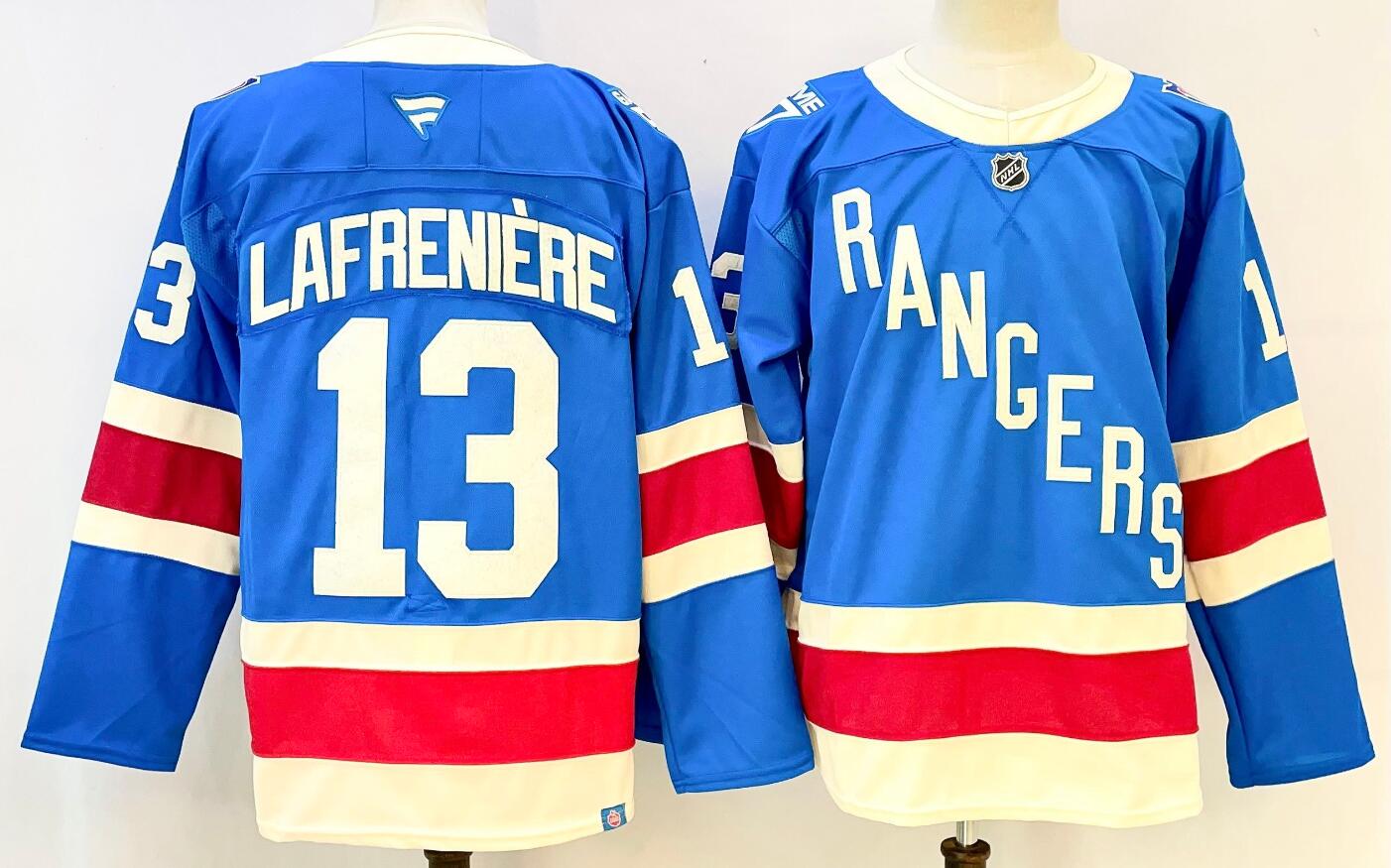 Men's New York Rangers #13 Alexis Lafreniere Blue 2025 Stitched Hockey