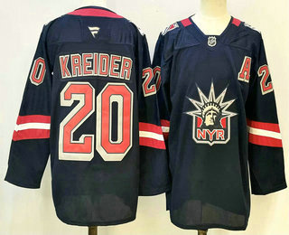 Men's New York Rangers #20 Chris Kreider Navy Reverse Retro Authentic Jersey