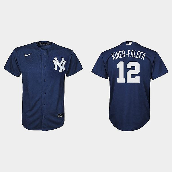 Men's New York Yankees #12 Isiah Kiner-Falefa Navy Alternate With Name Cool Base Jersey