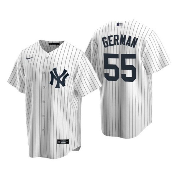 Men's New York Yankees #55 Domingo German White Home with Name Cool Base Jersey
