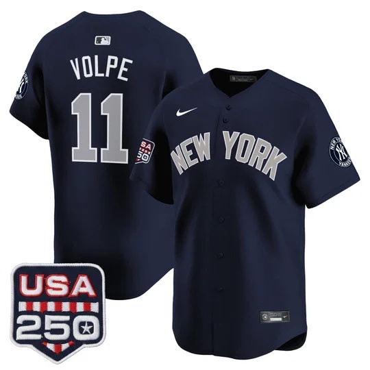 Men's New York Yankees 250America Patch Vapor Premier Limited Jersey ALTERNATE#11 ANTHONY VOLPE