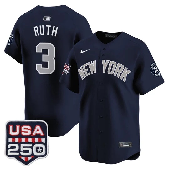 Men's New York Yankees 250America Patch Vapor Premier Limited Jersey ALTERNATE#3 BABE RUTH