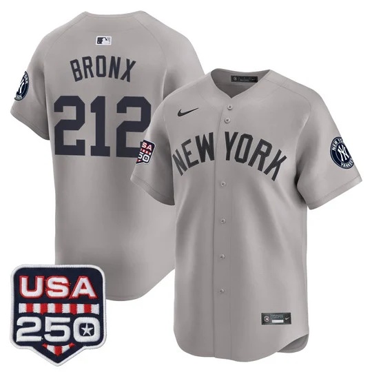 Men's New York Yankees 250America Patch Vapor Premier Limited Jersey GRAY#212 BRONX