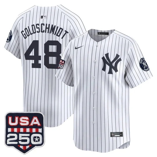 Men's New York Yankees 250America Patch Vapor Premier Limited Jersey WHITE#48 PAUL GOLDSCHMIDT