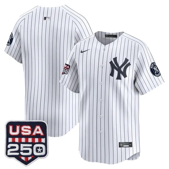 Men's New York Yankees 250America Patch Vapor Premier Limited Jersey WHITE BLANK