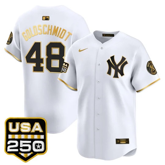 Men's New York Yankees 250America Patch Vapor Premier Limited Jersey WHITE GLOD#48 PAUL GOLDSCHMIDT