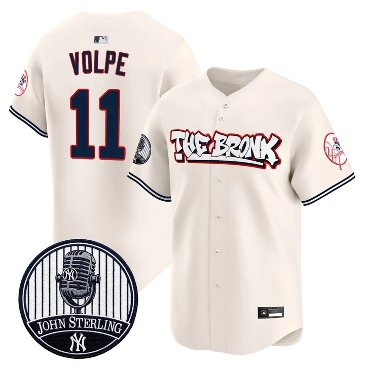 Men's New York Yankees The Bronx Graffiti Vapor Premier Limited Jersey #11 ANTHONY VOLPE