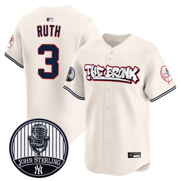 Men's New York Yankees The Bronx Graffiti Vapor Premier Limited Jersey #3 BABE RUTH