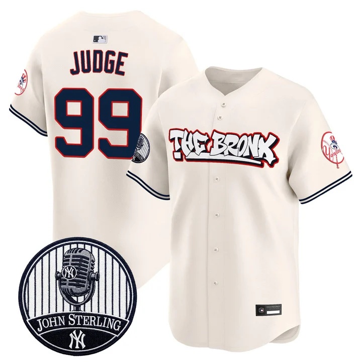 Men's New York Yankees The Bronx Graffiti Vapor Premier Limited Jersey #99 AARON JUDGE