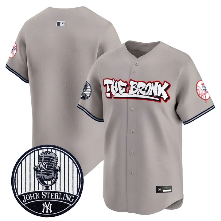 Men's New York Yankees The Bronx Graffiti Vapor Premier Limited Jersey GRAY BLANK