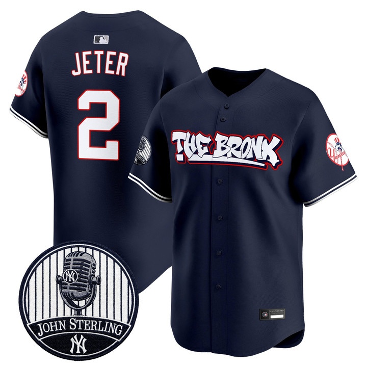 Men's New York Yankees The Bronx Graffiti Vapor Premier Limited Jersey NAVY #2 DEREK JETER