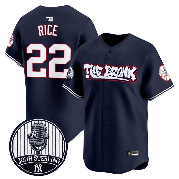 Men's New York Yankees The Bronx Graffiti Vapor Premier Limited Jersey NAVY #22 BEN RICE