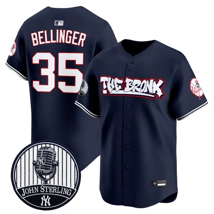 Men's New York Yankees The Bronx Graffiti Vapor Premier Limited Jersey NAVY #35 CODY BELLINGER