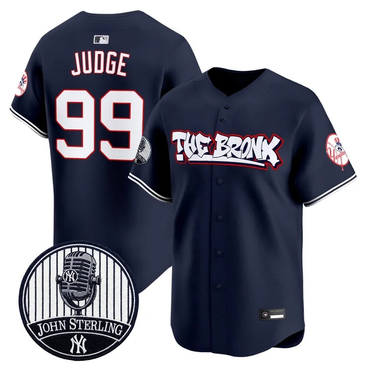 Men's New York Yankees The Bronx Graffiti Vapor Premier Limited Jersey NAVY #99 AARON JUDGE