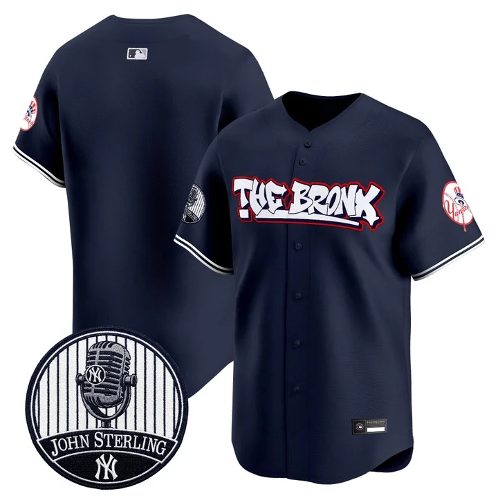 Men's New York Yankees The Bronx Graffiti Vapor Premier Limited Jersey NAVY BLANK