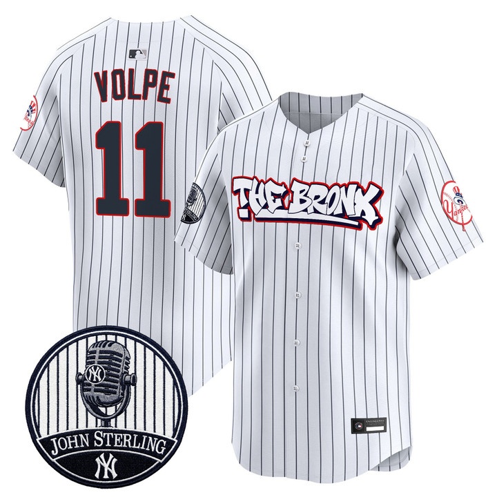 Men's New York Yankees The Bronx Graffiti Vapor Premier Limited Jersey PINSTRIPE #11 ANTHONY VOLPE