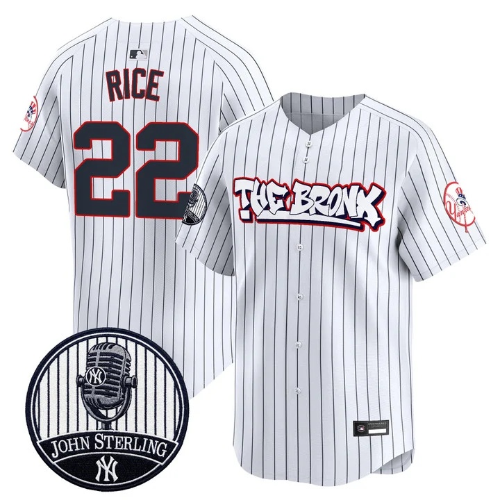 Men's New York Yankees The Bronx Graffiti Vapor Premier Limited Jersey PINSTRIPE #22 BEN RICE