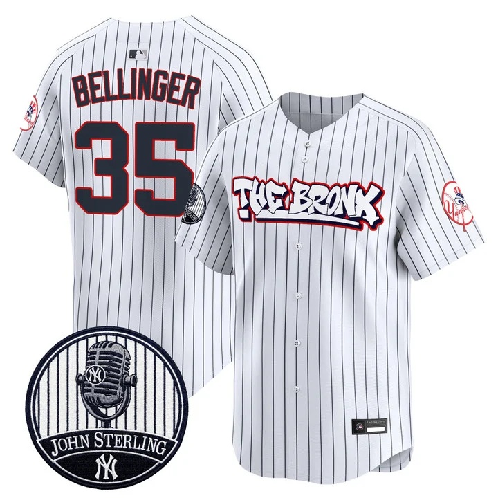 Men's New York Yankees The Bronx Graffiti Vapor Premier Limited Jersey PINSTRIPE #35 CODY BELLINGER