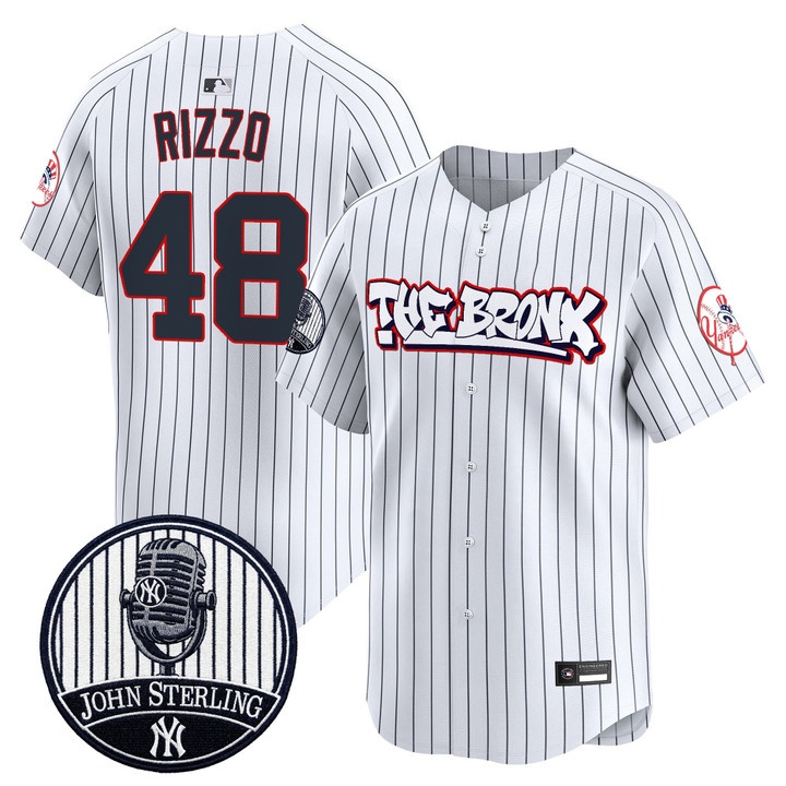 Men's New York Yankees The Bronx Graffiti Vapor Premier Limited Jersey PINSTRIPE #48 ANTHONY RIZZO