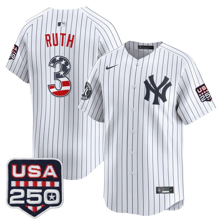 Men's New York Yankees USA 250 Fourth of July Vapor Premier Limited Jersey #3 BABE RUTH