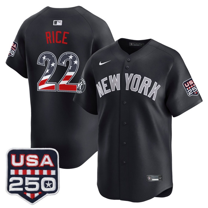 Men's New York Yankees USA 250 Fourth of July Vapor Premier Limited Jersey NAVY #22 BEN RICE