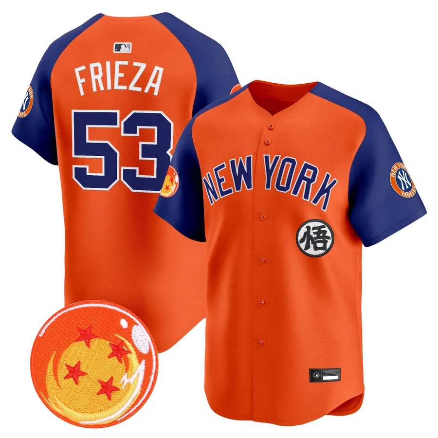 Men's New York Yankees x Dragon Ball Vapor Premier Limited Jersey alternate #53 Frieza