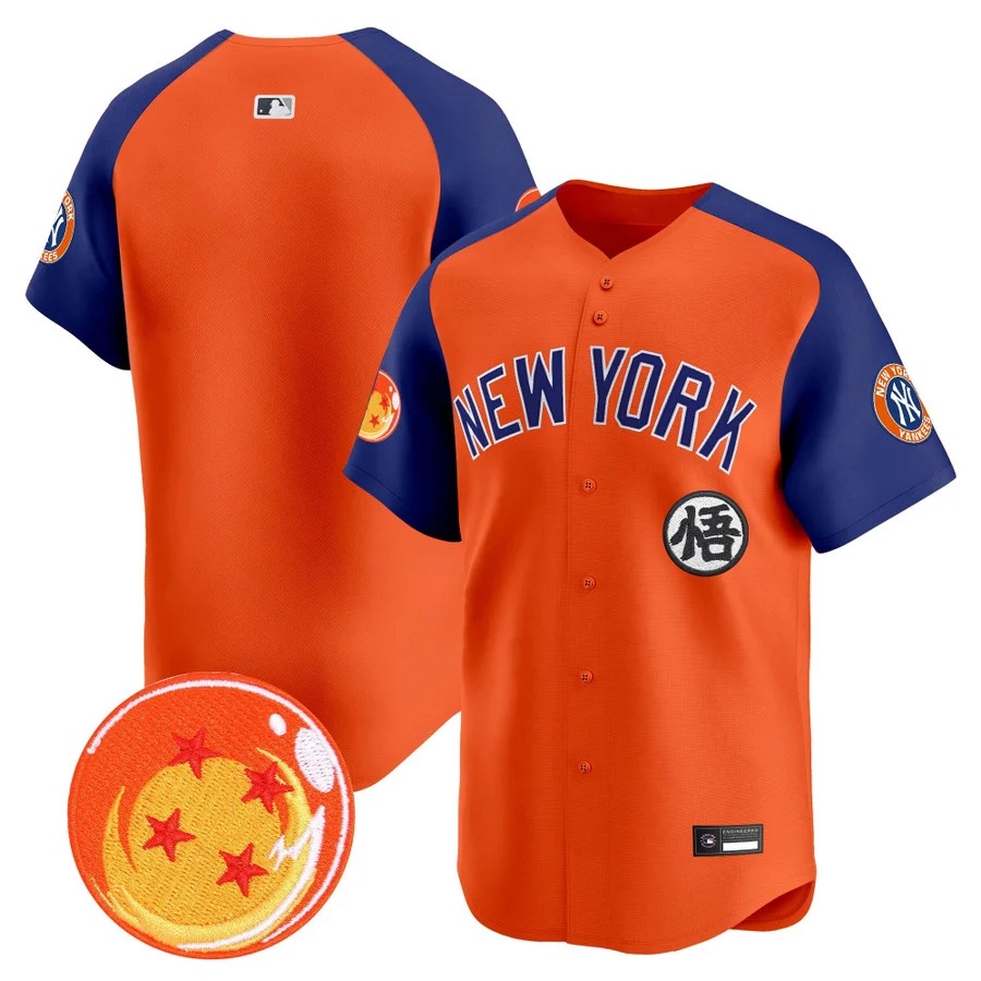 Men's New York Yankees x Dragon Ball Vapor Premier Limited Jersey alternate blank