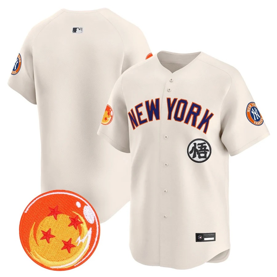 Men's New York Yankees x Dragon Ball Vapor Premier Limited Jersey cream blank