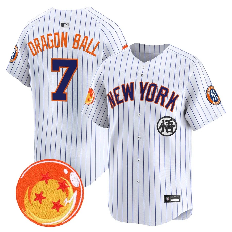 Men's New York Yankees x Dragon Ball Vapor Premier Limited Jersey white #7 Dragon Ball