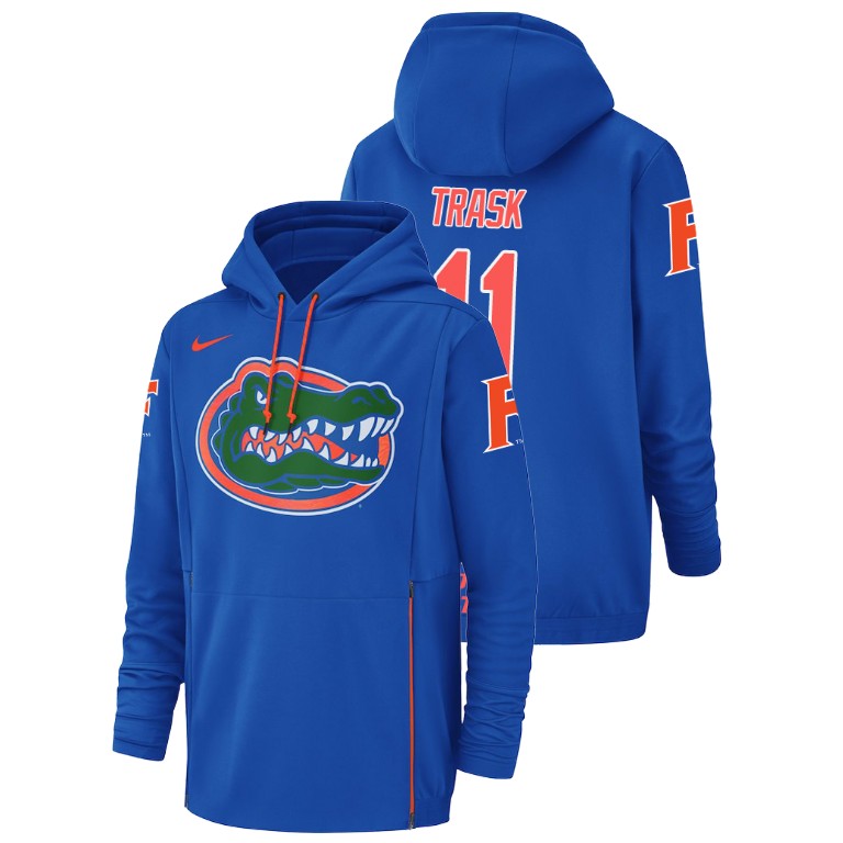 Men's Nike #11 Kyle Trask Florida Gators Football Performance Royal Champ Drive Hoodie