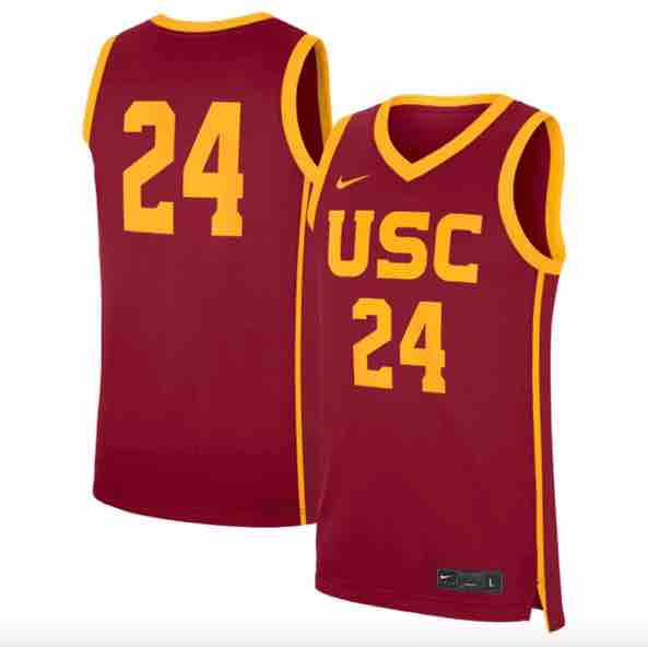 Men's Nike #24 Cardinal USC Trojans Road Replica Jersey 
