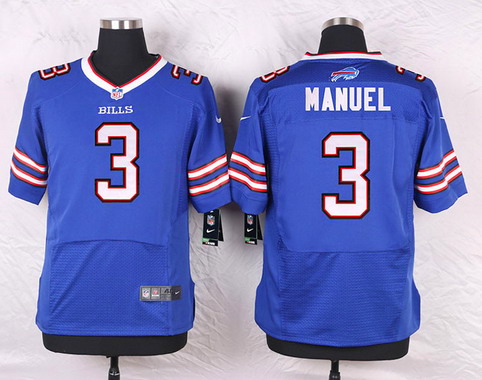 Men's Nike Buffalo Bills EJ Manuel Elite Team Color Stitched Jersey