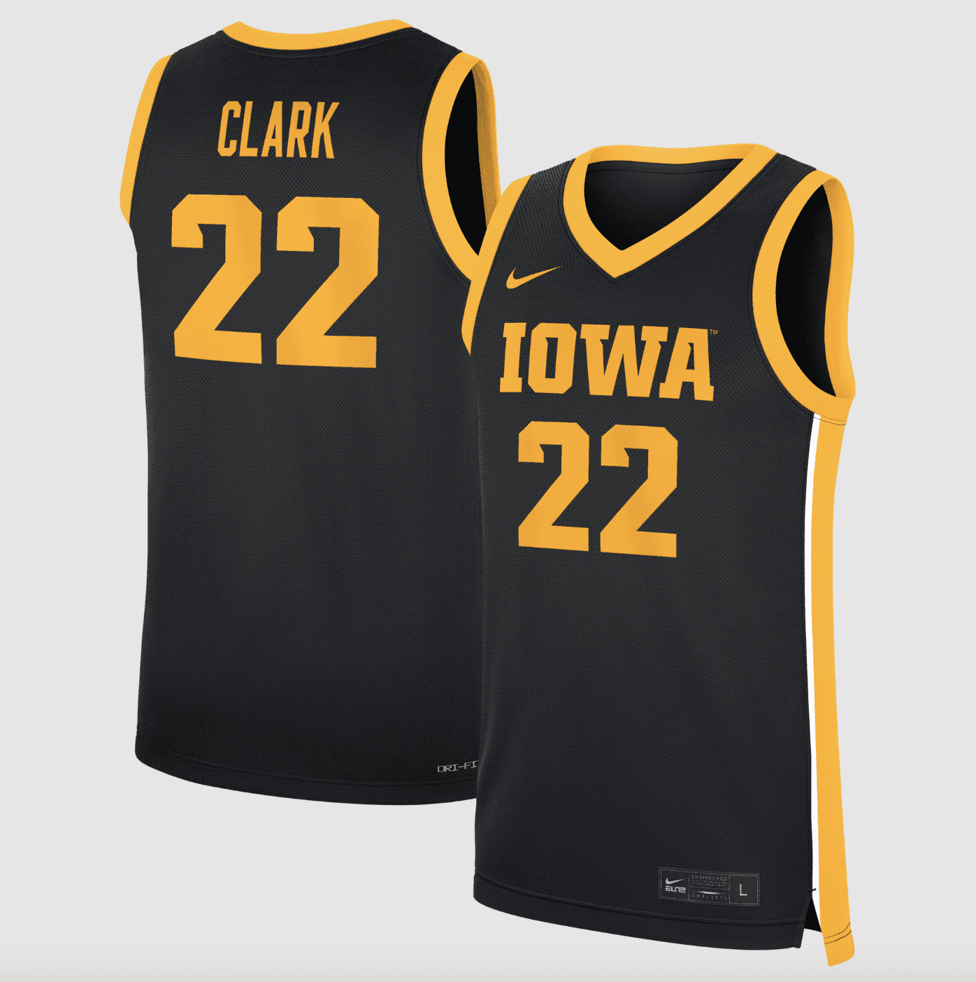 Men's Nike Caitlin Clark Black Iowa Hawkeyes Home Replica Basketball Jersey