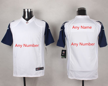 Men's Nike Dallas Cowboys  White Stitched NFL Game Rush Customized jersey