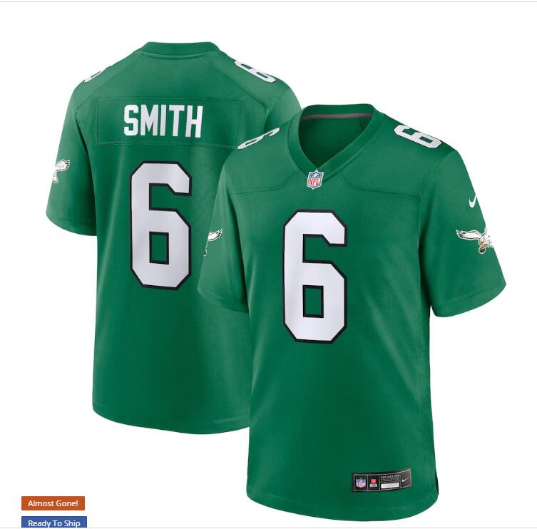 Men's Nike DeVonta Smith Kelly Green Philadelphia Eagles Alternate Game Player Jersey