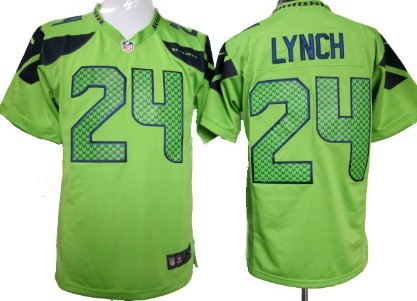 Men's Nike Elite Football Jersey Seattle Seahawks #24 Marshawn Lynch Green