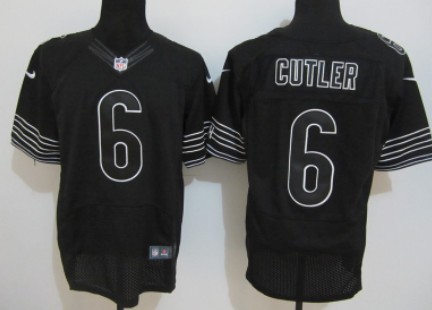 Men's Nike Elite Jersey Chicago Bears #6 Jay Cutler Black Stitched