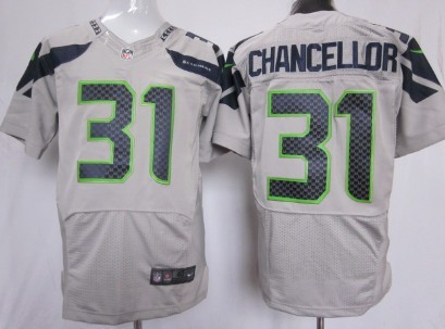Men's Nike Elite Jersey Seattle Seahawks #31 Kam Chancellor Silvery