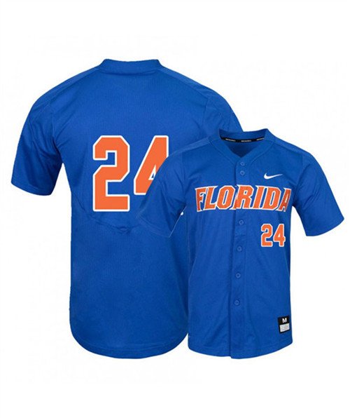 Men's Nike Florida Gators 24 Josh Rivera Blue Baseball Jersey